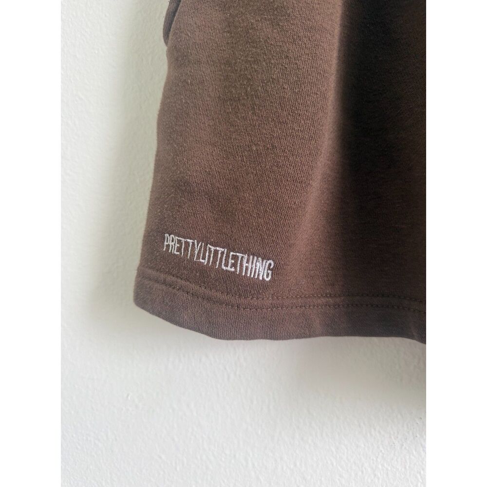 PrettyLittleThing Women’s US 2 Brown Sweat Shorts High Waist Oversized Lounge